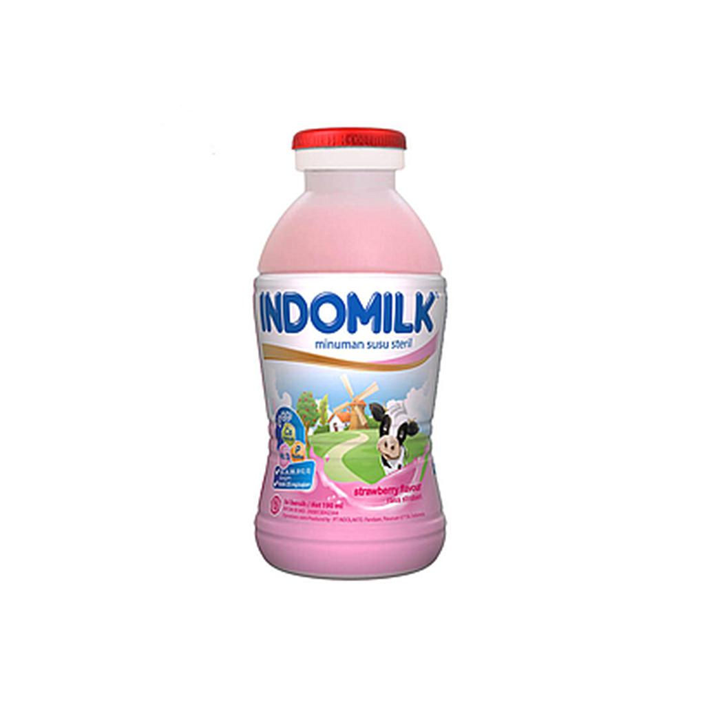 INDOMILK INDOMILK UHT BOTOL STRAWBERRY 190ML BOTOL PLASTIK