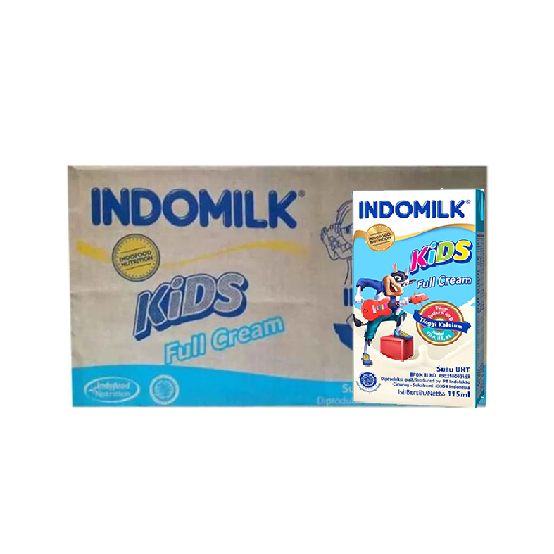 INDOMILK KIDS FULL CREAM 115 ML TETRA PACK KARTON ISI 40