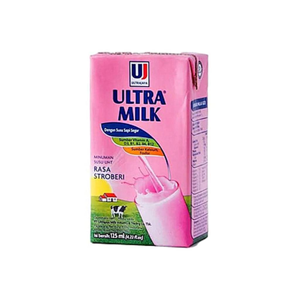 ULTRA MILK STRAWBERRY TETRA PACK 125ML