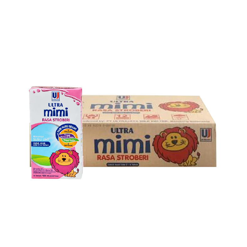 ULTRA MILK ULTRA MIMI STRAWBERRY TETRA PACK 125 ML KARTON ISI 40