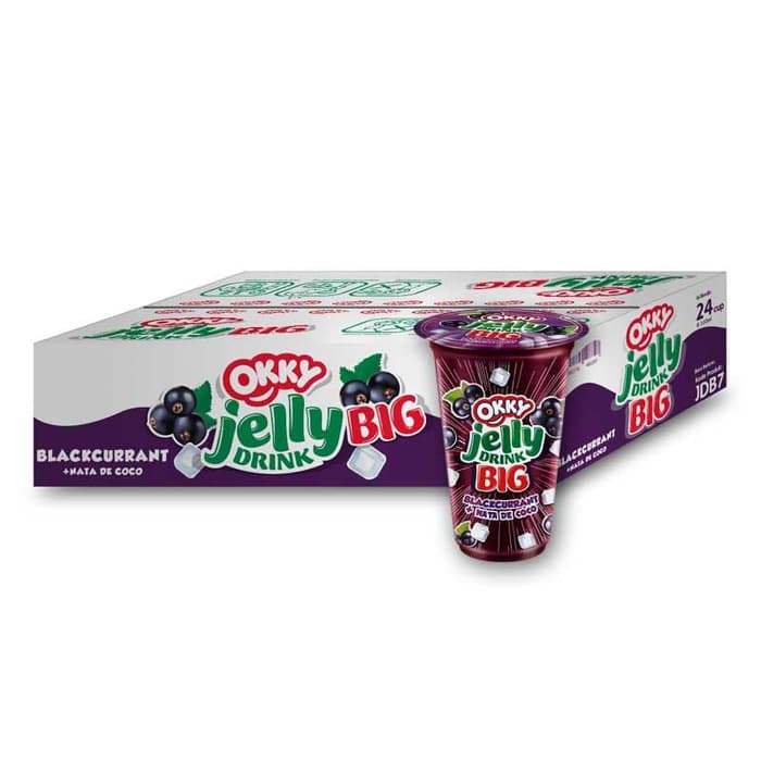 Okky Jelly Drink Blackcurrrant Cup 220 Ml Karton Isi 24 Pcs