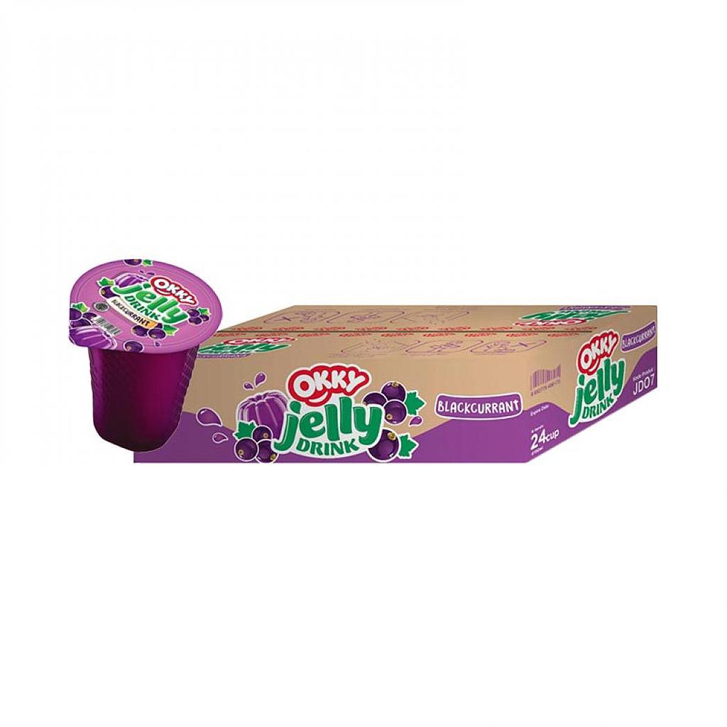 Okky Jelly Drink Blackcurrrant Cup 150 Ml Karton Isi 24 Pcs