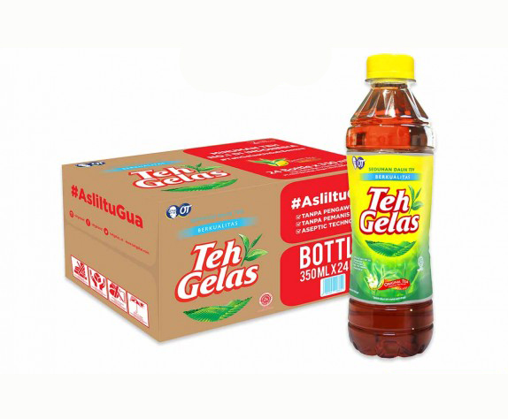 Teh Gelas PET 350 Ml Karton Isi 12 Pcs