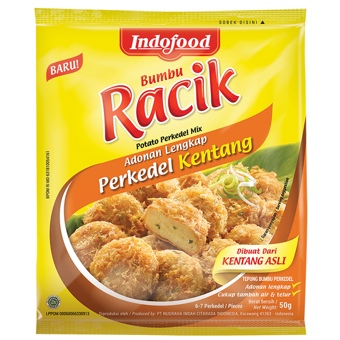 Indofood Bumbu Racik Perkedel Kentang Sachet 50 Gr Renceng 10 Pcs