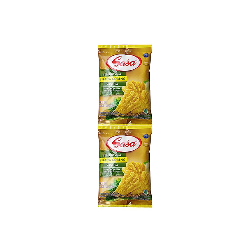 Sasa Tepung Untuk Pisang Goreng Vanilla Sachet 80 Gr Renceng 10 Pcs