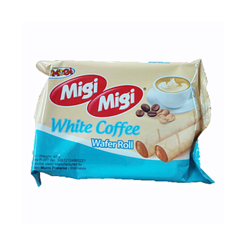 Momogi Migi Migi Wafer Roll White Coffee Pack 40 Gr