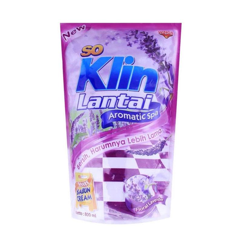 So Klin Lantai Aromatic Spa Floral Lavender Pouch 800 Ml