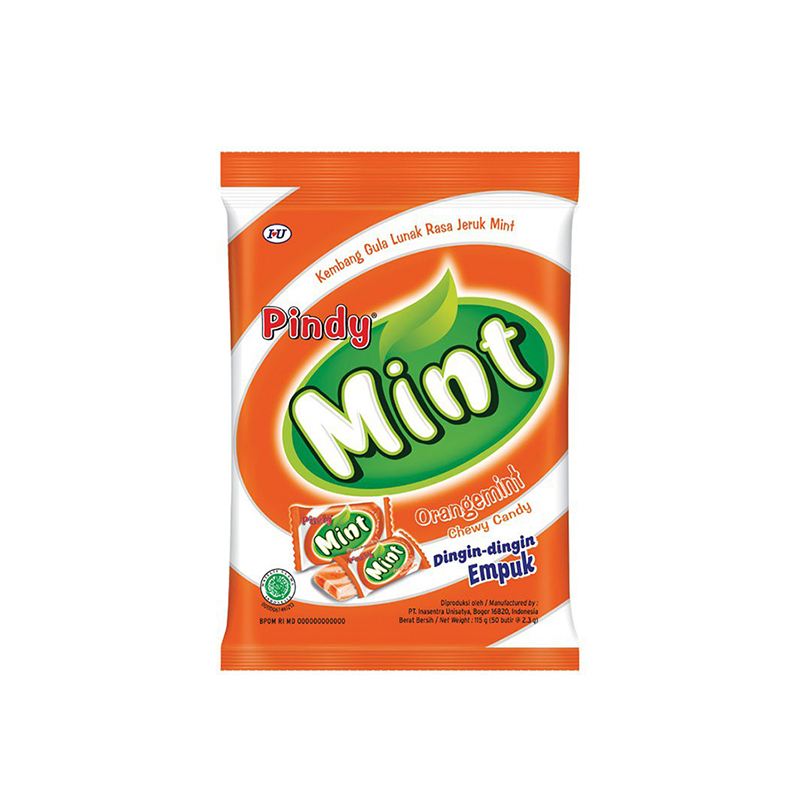 Pindy Chewy Candy Orangemint 115 G Isi 50 Plastic Pack
